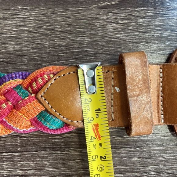 Vintage Women’s Colorful Guatemala Braided Leather Belt Size 32 main image 4